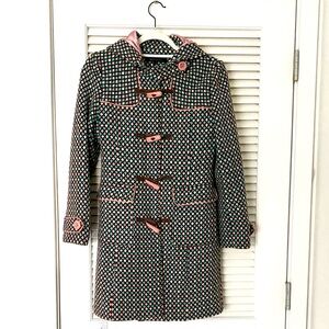 Vintage Stylish Women's Patterned Coat with Pink Accents